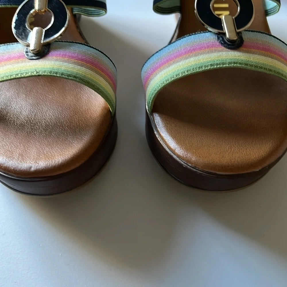 Anne Klein Hayda platform 2.5 inch wedged open toed sandals. Size 6. Look new.